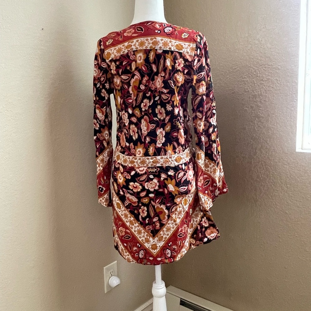 Rust 70s Mini Dress - Picture 2 of 7